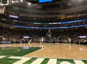 Pic when I was sitting courtside on Oct 24th, 2018. If you zoom in a little, you can see Giannis about to make a screen, while Embiid watches from the other side of the court to help out if the screen is successful. Both players were in the optimal lineup that night.